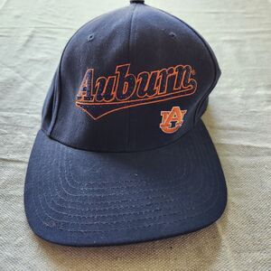 Auburn Tigers Cap Hat Strap Back Blue  Logo Football Mens OSFA Cotton Light Up